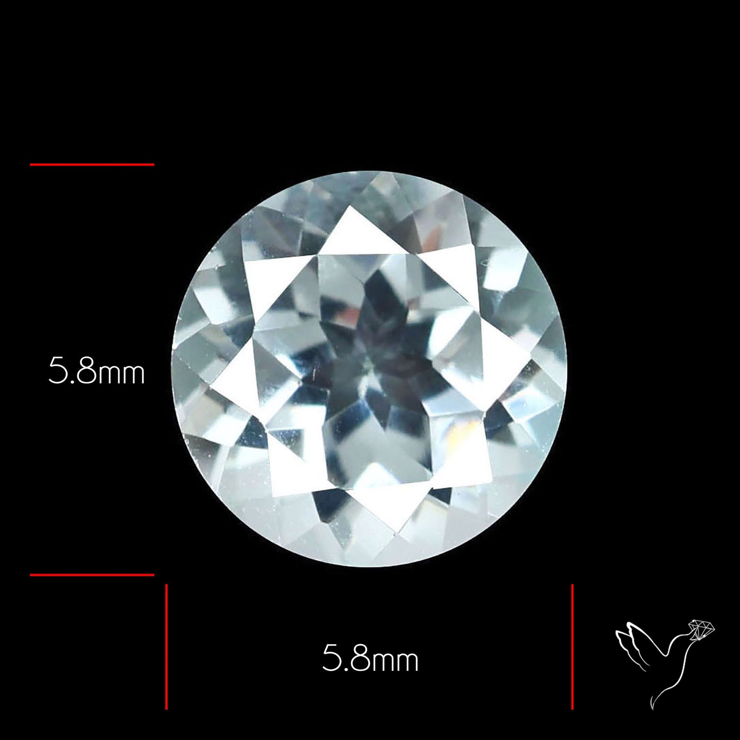 Faceted Round White Topaz Gemstone