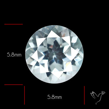 Faceted Round White Topaz Gemstone