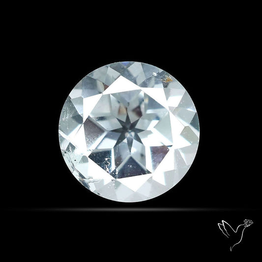 Faceted Round White Topaz Gemstone