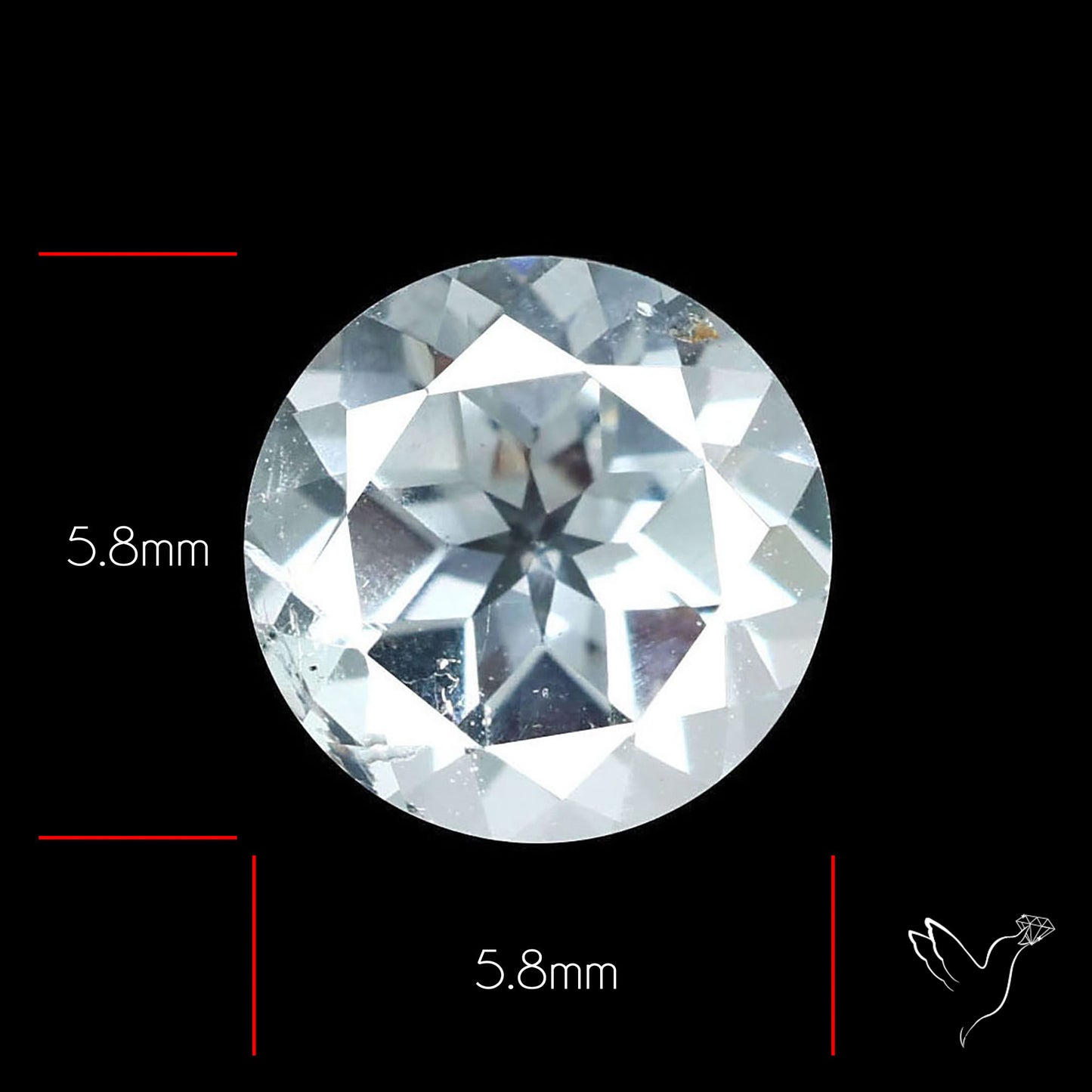 Faceted Round White Topaz Gemstone