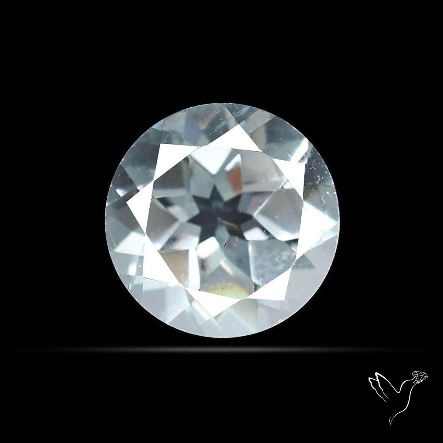 Faceted Round White Topaz Gemstone