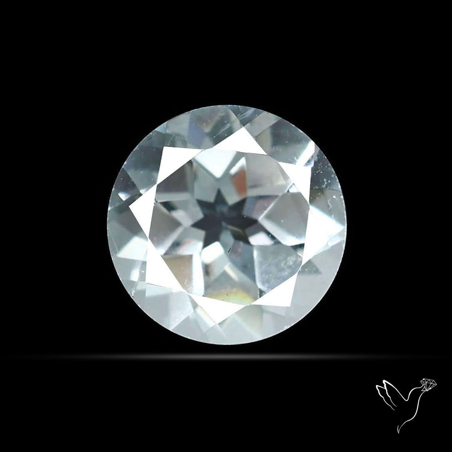Faceted Round White Topaz Gemstone