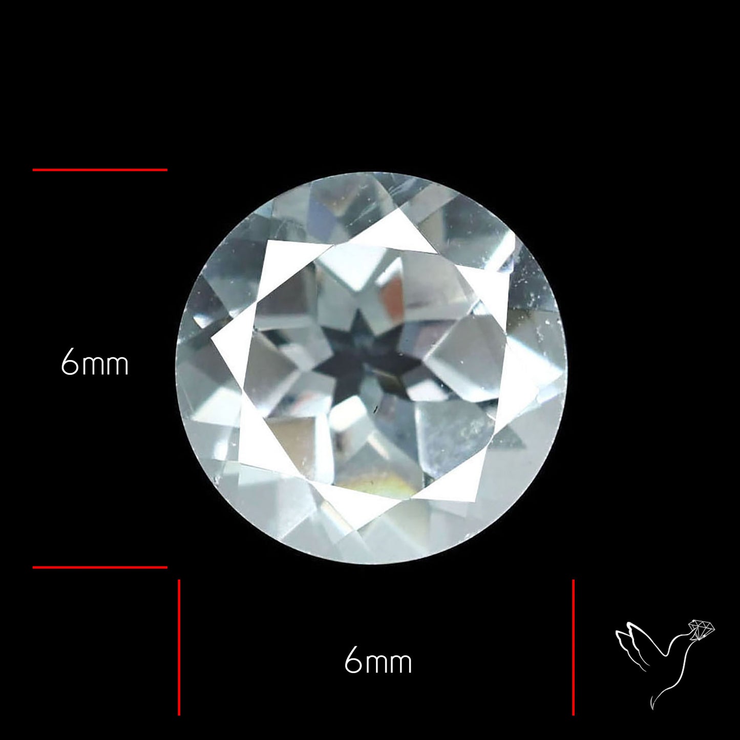 Faceted Round White Topaz Gemstone