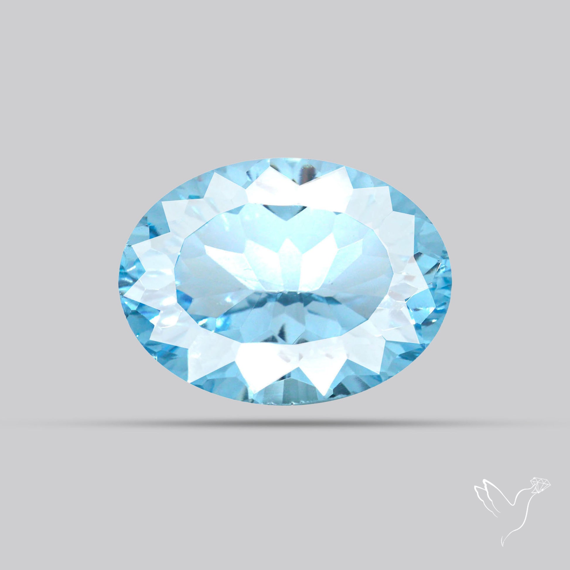 Natural Blue Topaz Concave Cut Sky Blue
