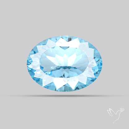 Natural Blue Topaz Concave Cut Sky Blue
