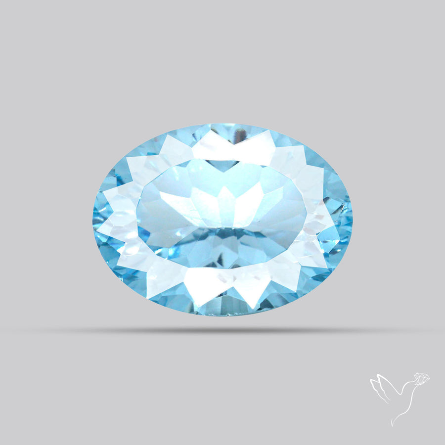 Natural Blue Topaz Concave Cut Sky Blue