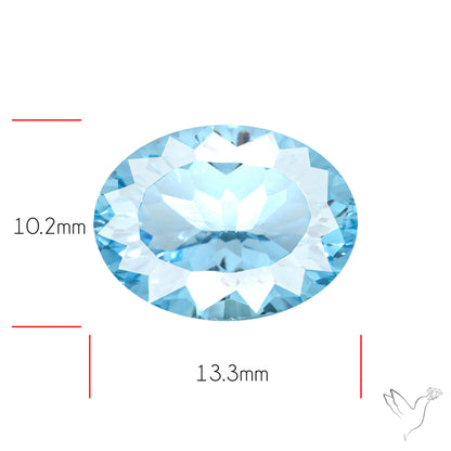 Natural Blue Topaz Concave Cut Sky Blue