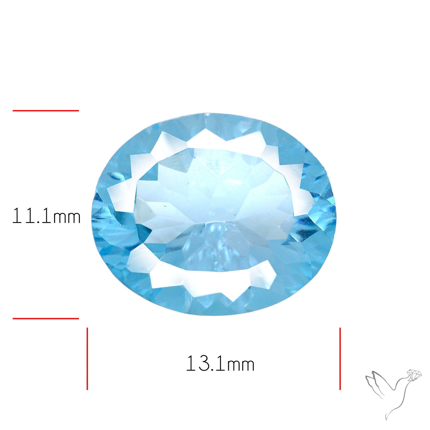 Natural Blue Topaz Concave Cut Sky Blue