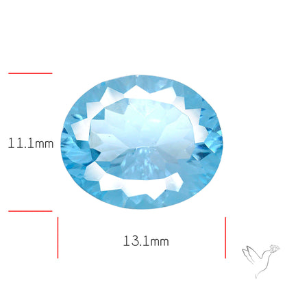 Natural Blue Topaz Concave Cut Sky Blue