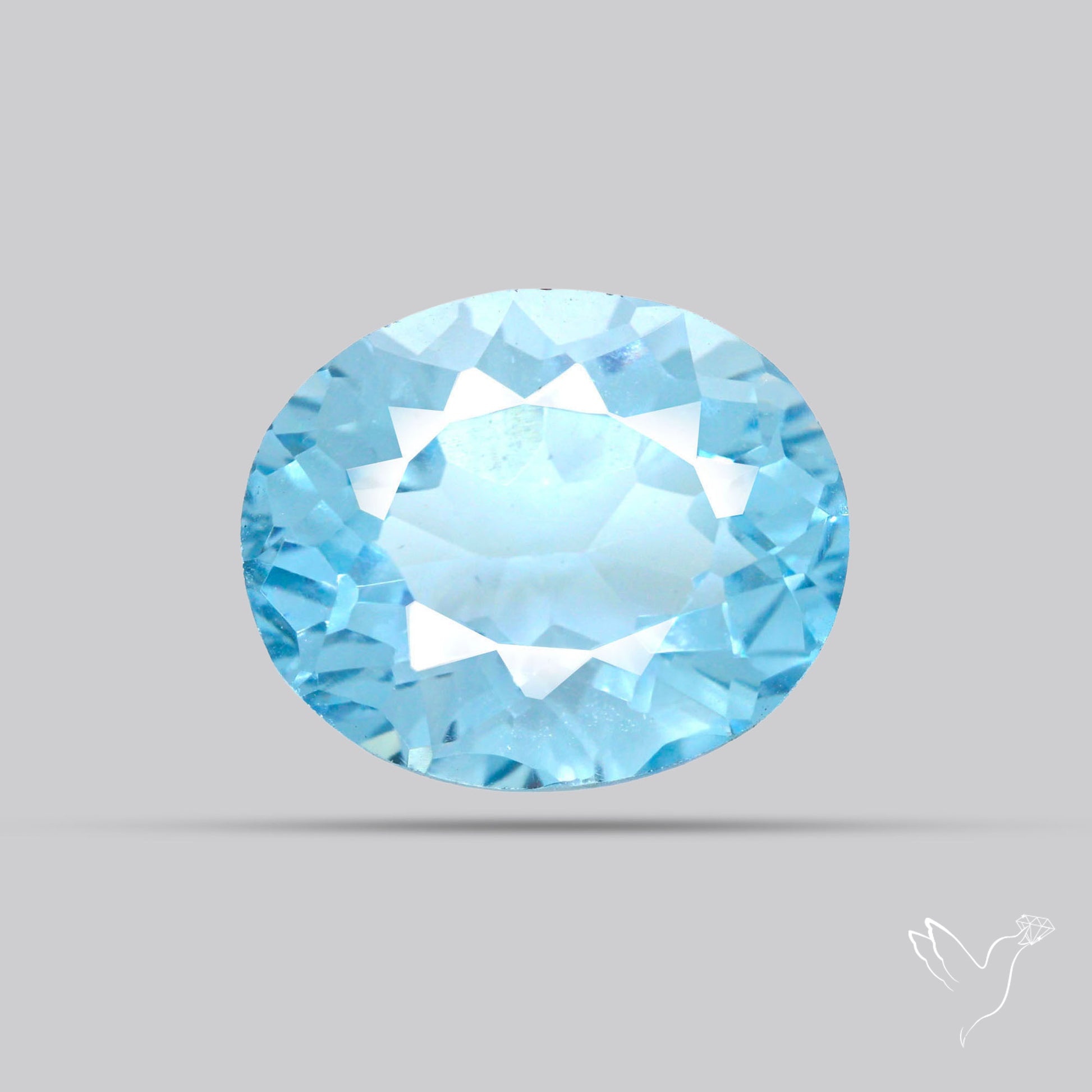 Natural Blue Topaz Concave Cut Sky Blue