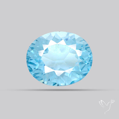 Natural Blue Topaz Concave Cut Sky Blue