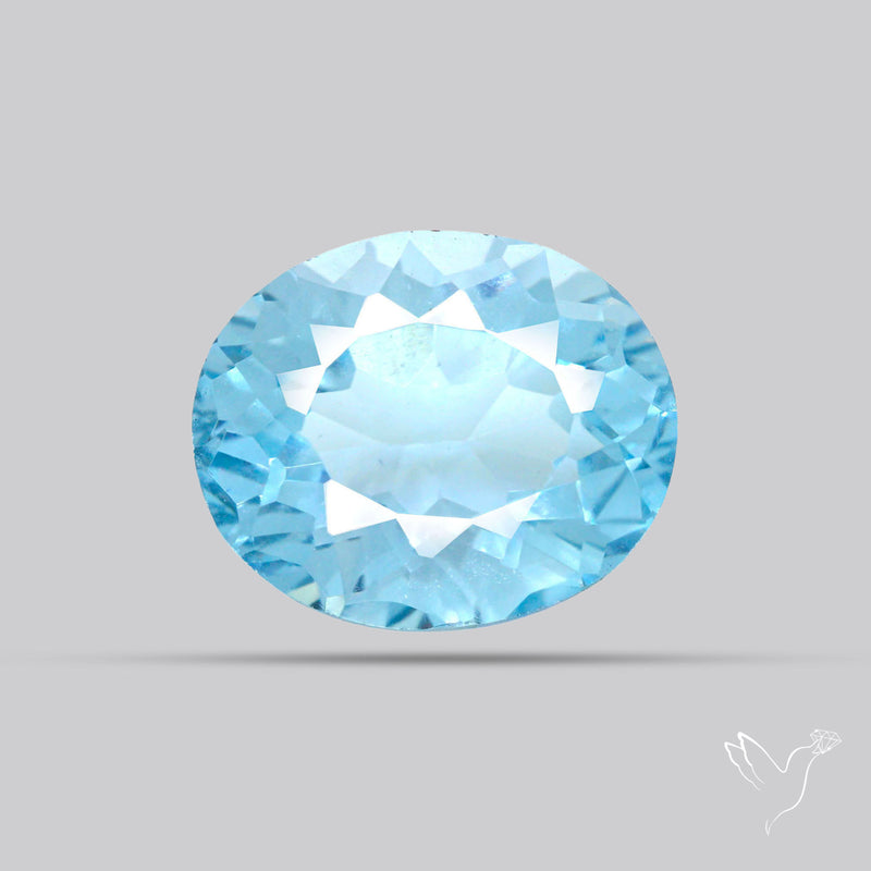 Natural Blue Topaz Concave Cut Sky Blue