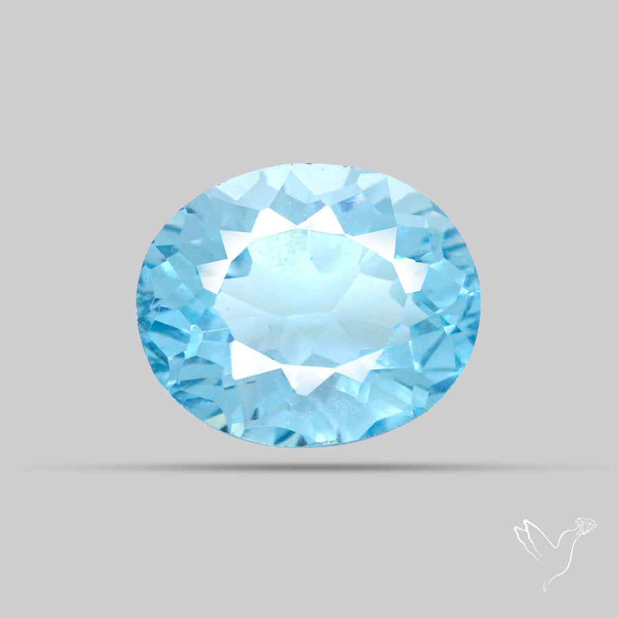 Natural Blue Topaz Concave Cut Sky Blue