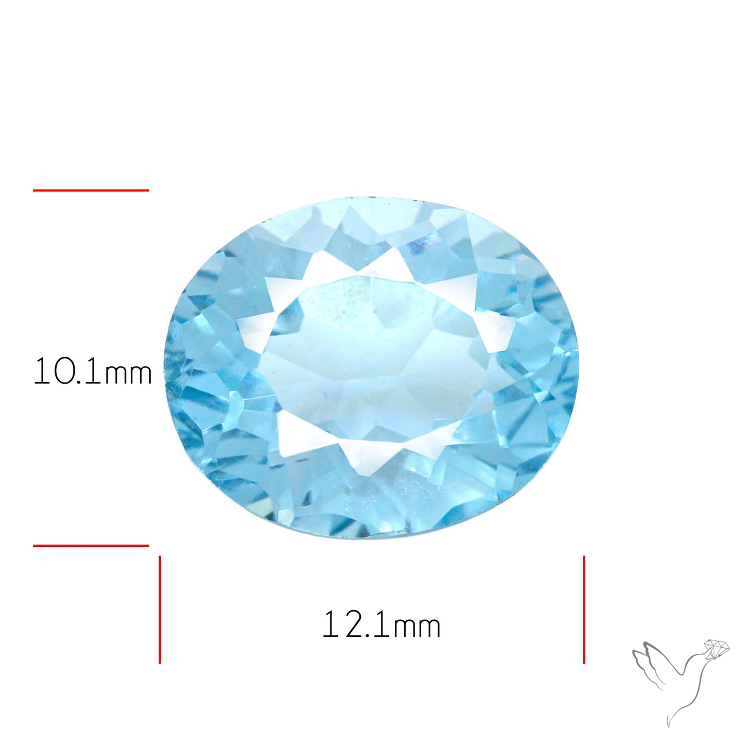 Natural Blue Topaz Concave Cut Sky Blue