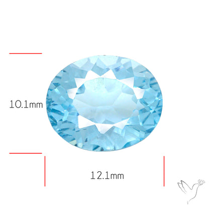 Natural Blue Topaz Concave Cut Sky Blue