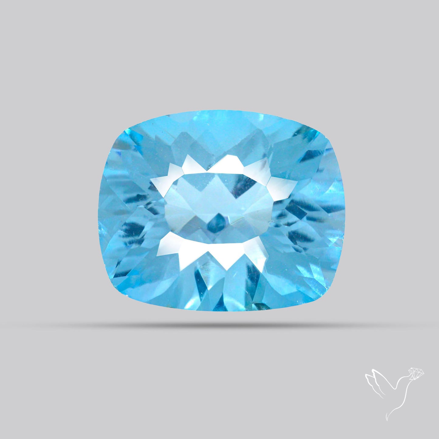 Natural Blue Topaz Concave Cut Sky Blue