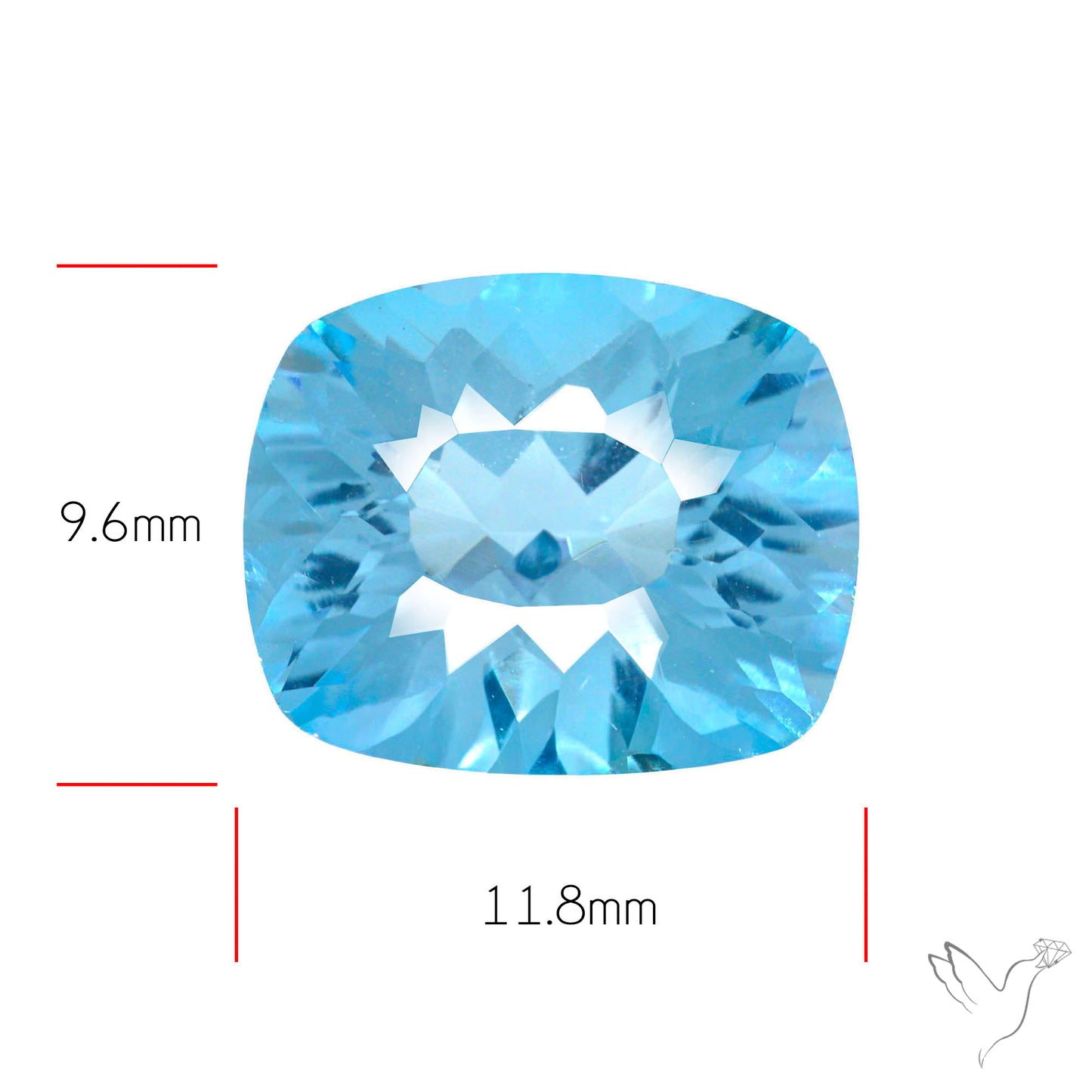 Natural Blue Topaz Concave Cut Sky Blue