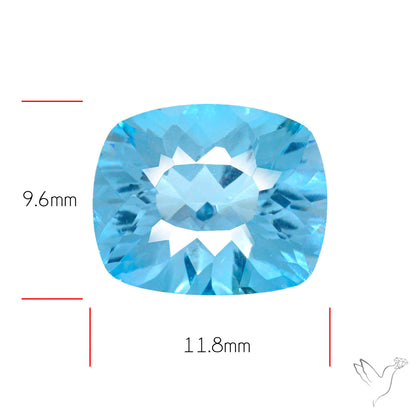 Natural Blue Topaz Concave Cut Sky Blue