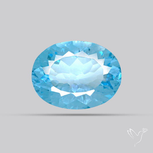 Natural Blue Topaz Concave Cut Sky Blue