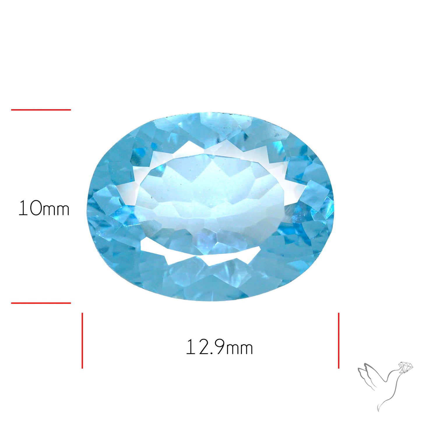 Natural Blue Topaz Concave Cut Sky Blue