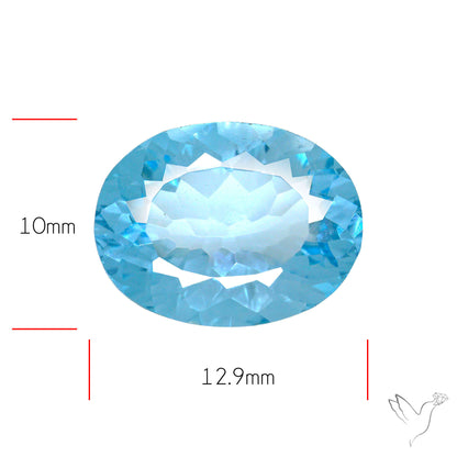 Natural Blue Topaz Concave Cut Sky Blue