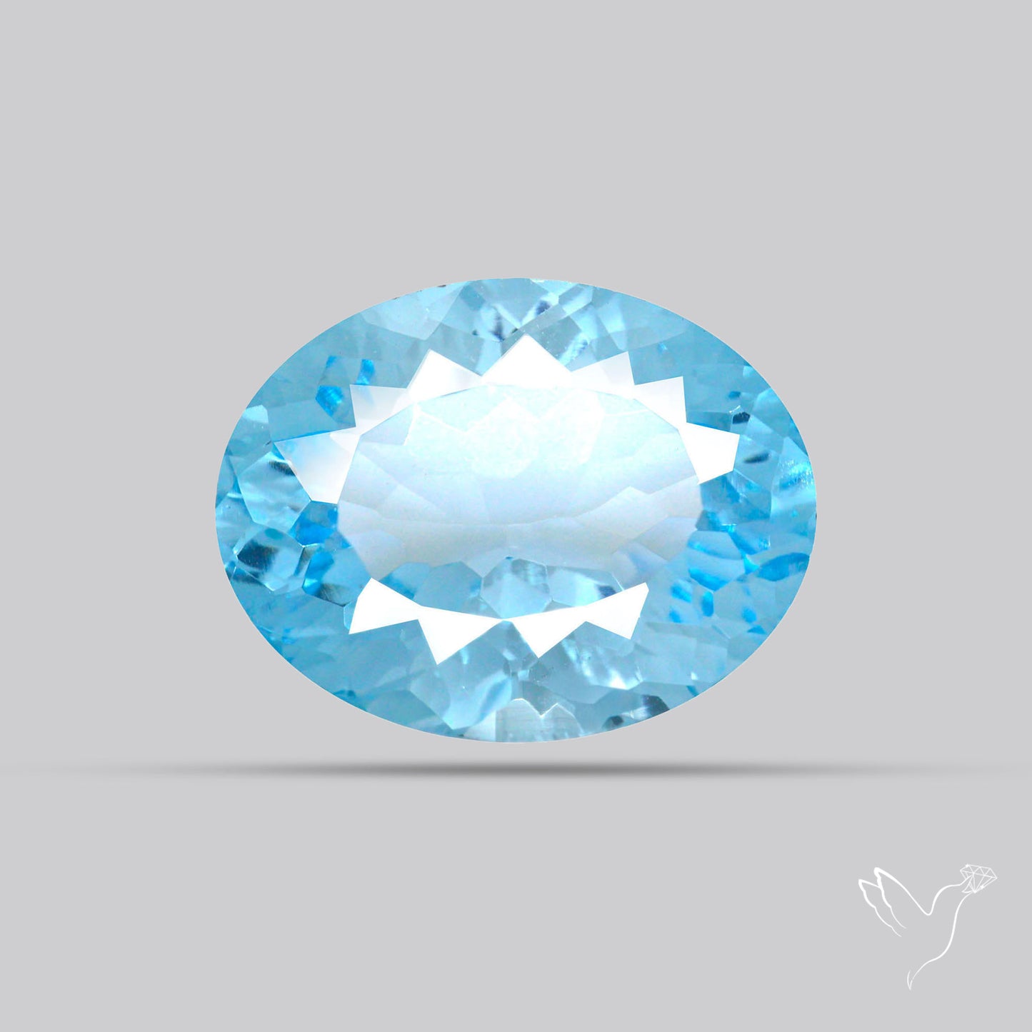 Natural Blue Topaz Concave Cut Sky Blue