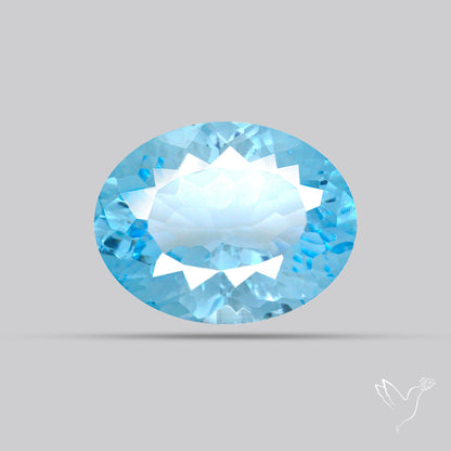 Natural Blue Topaz Concave Cut Sky Blue