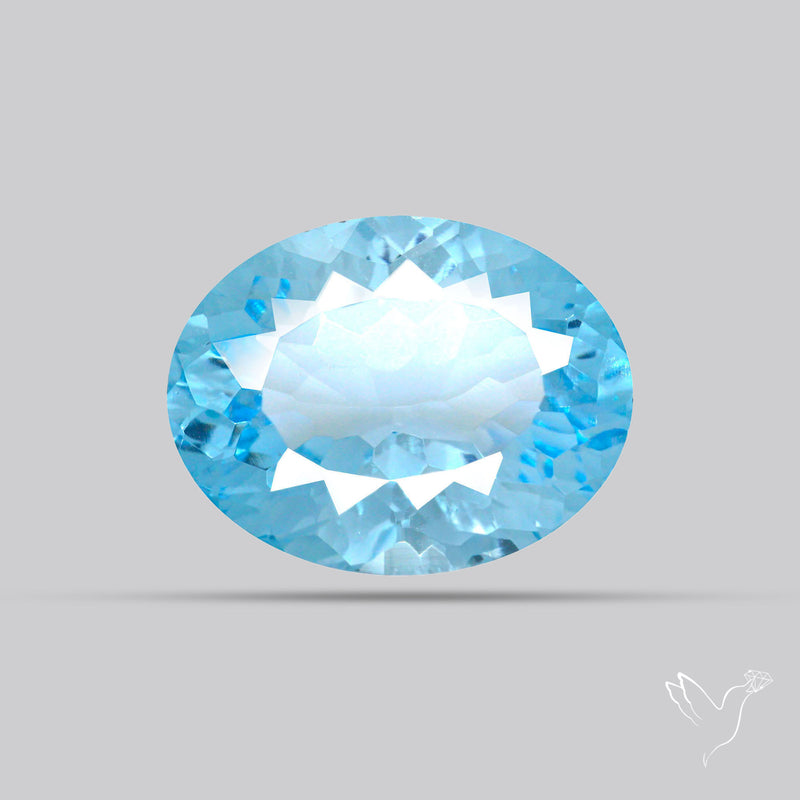 Natural Blue Topaz Concave Cut Sky Blue