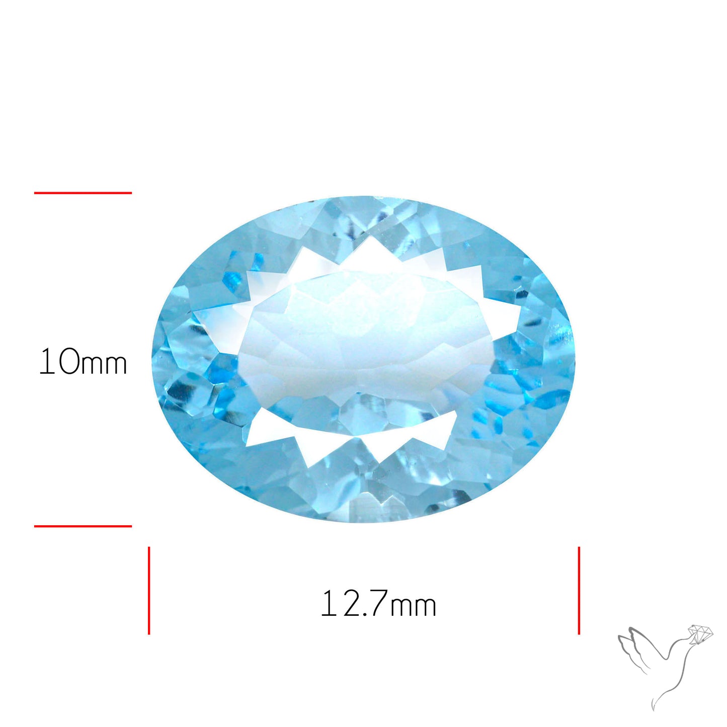 Natural Blue Topaz Concave Cut Sky Blue