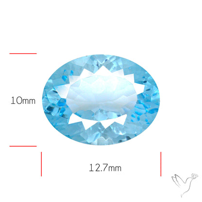 Natural Blue Topaz Concave Cut Sky Blue