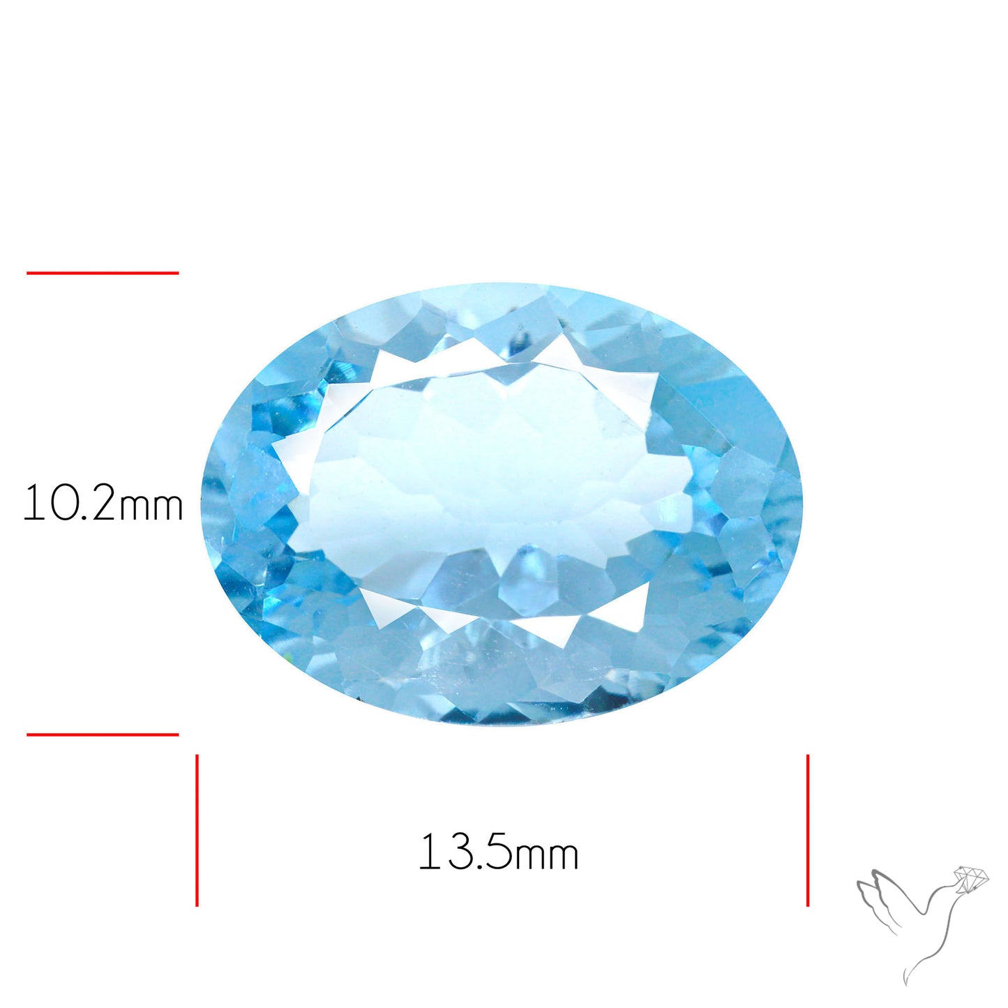 Natural Blue Topaz Concave Cut Sky Blue