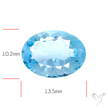 Natural Blue Topaz Concave Cut Sky Blue