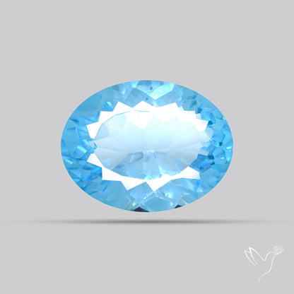 Natural Blue Topaz Concave Cut Sky Blue