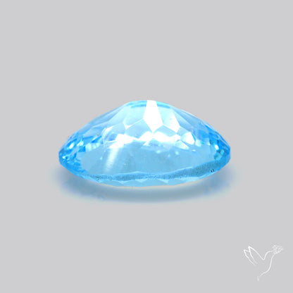 Natural Blue Topaz Concave Cut Sky Blue