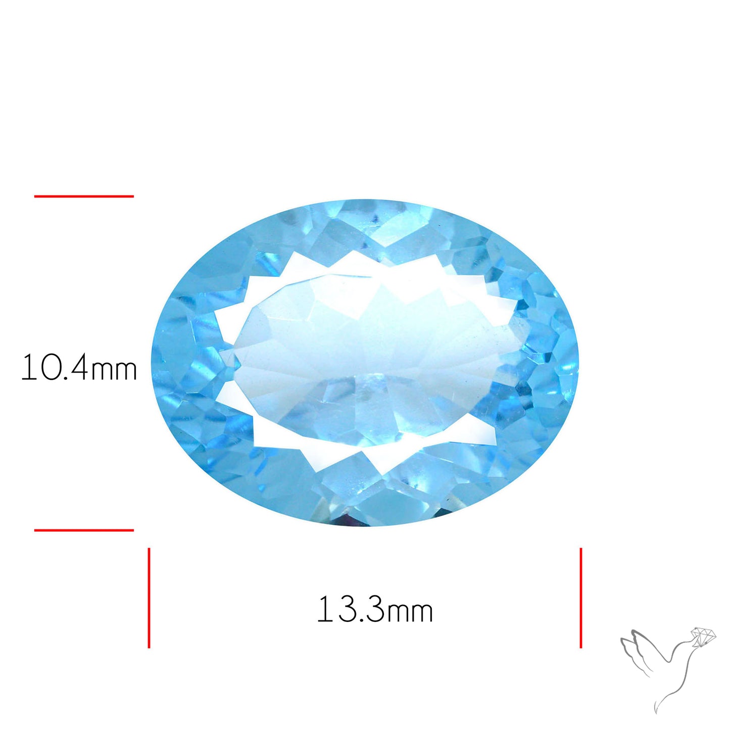 Natural Blue Topaz Concave Cut Sky Blue