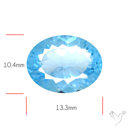 Natural Blue Topaz Concave Cut Sky Blue