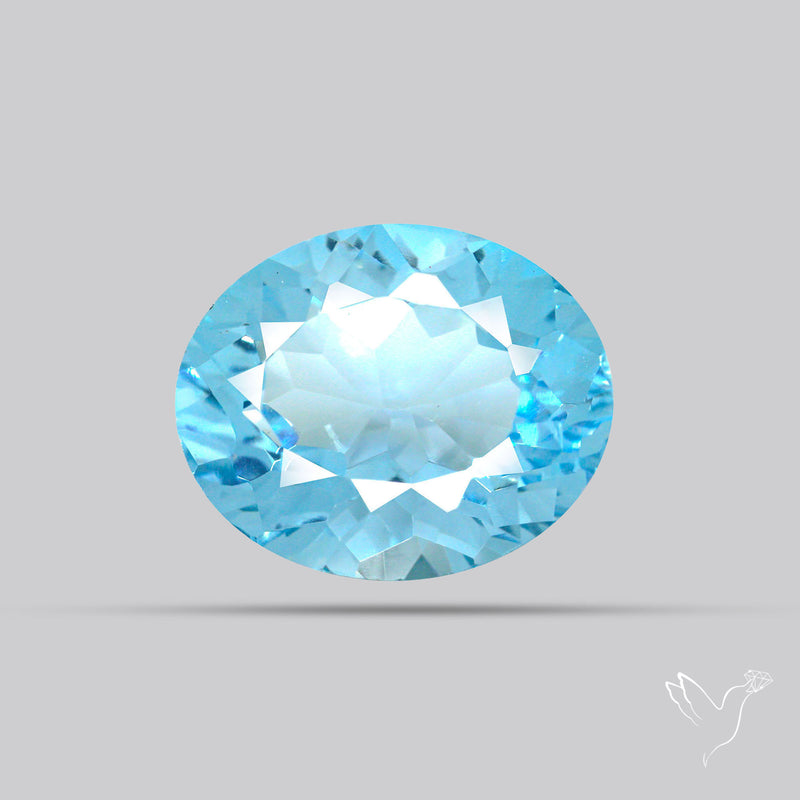 Natural Blue Topaz Concave Cut Sky Blue