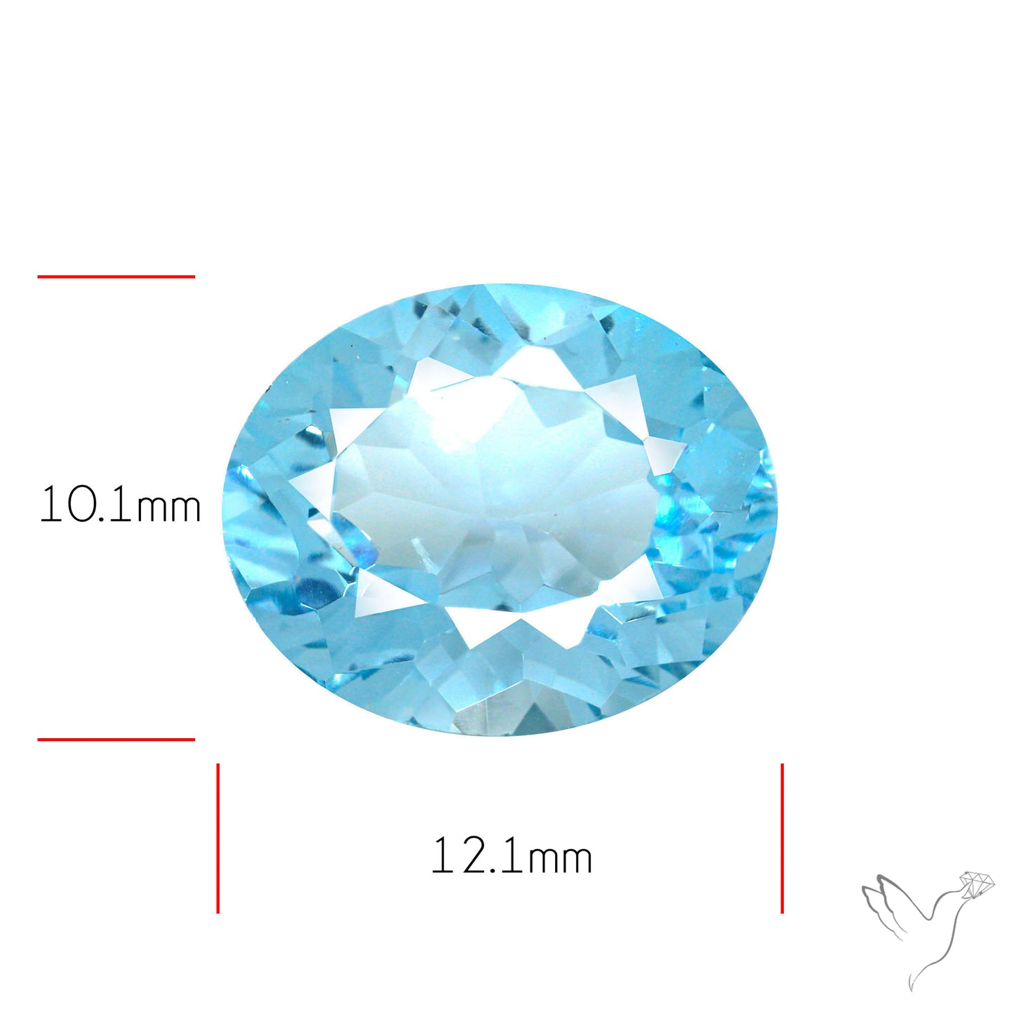 Natural Blue Topaz Concave Cut Sky Blue