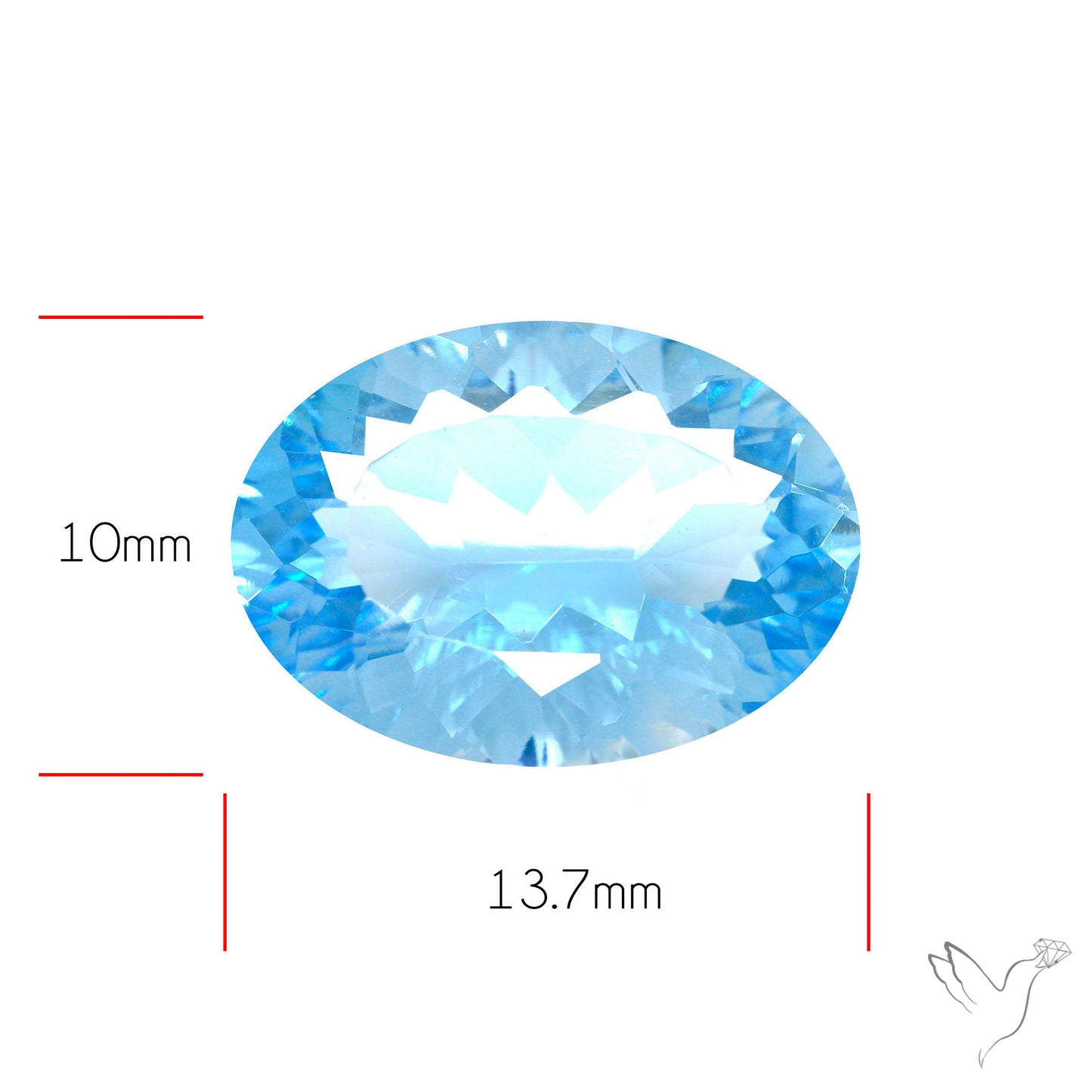 Natural Blue Topaz Concave Cut Sky Blue