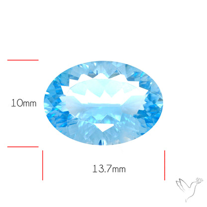Natural Blue Topaz Concave Cut Sky Blue