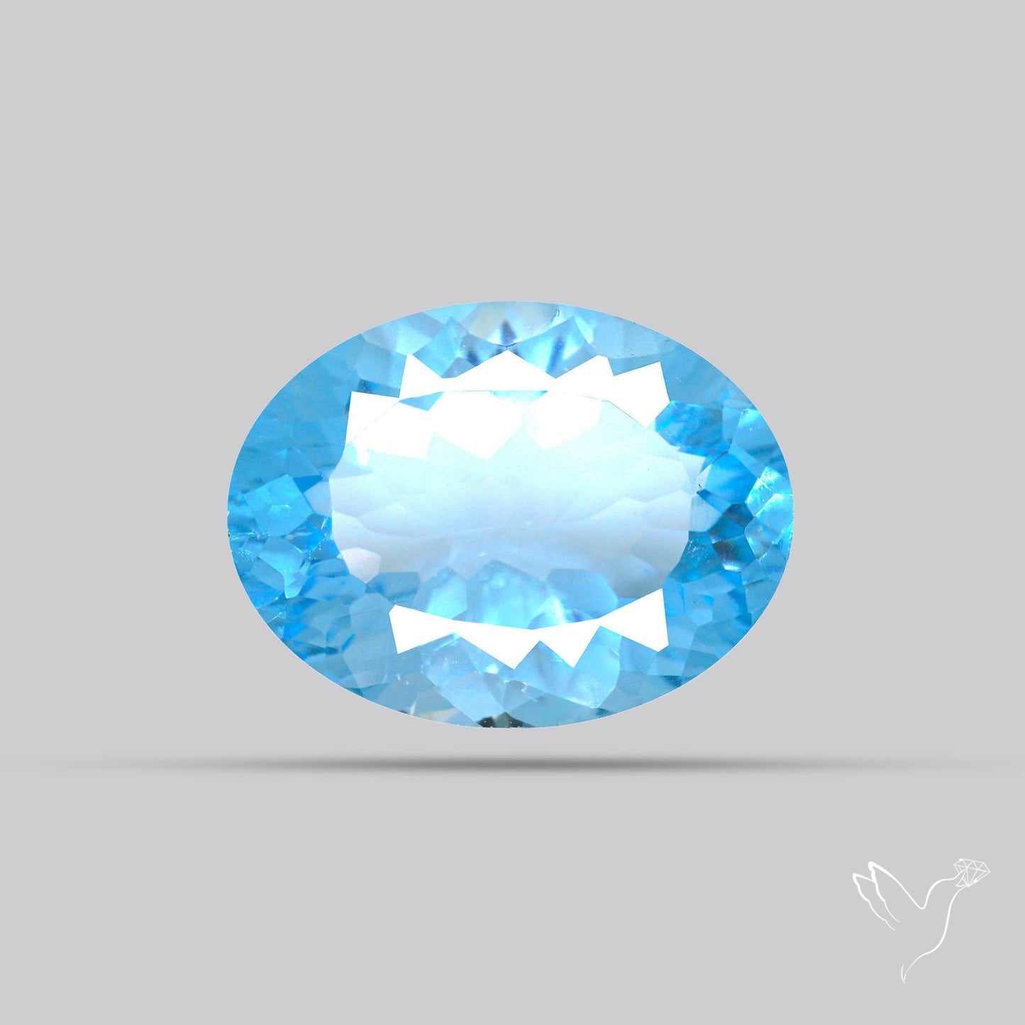 Natural Blue Topaz Concave Cut Sky Blue