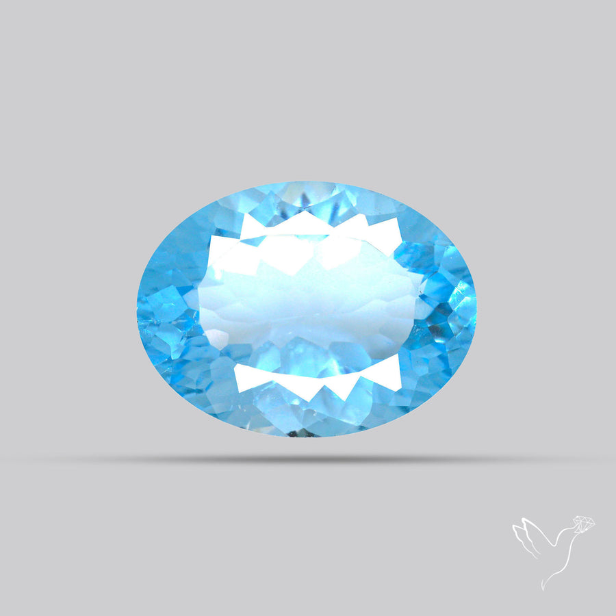 Natural Blue Topaz Concave Cut Sky Blue