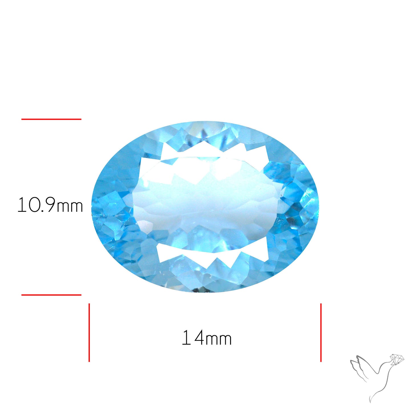 Natural Blue Topaz Concave Cut Sky Blue