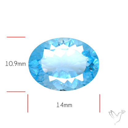 Natural Blue Topaz Concave Cut Sky Blue