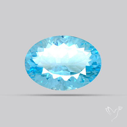 Natural Blue Topaz Concave Cut Sky Blue