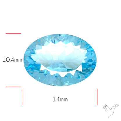 Natural Blue Topaz Concave Cut Sky Blue