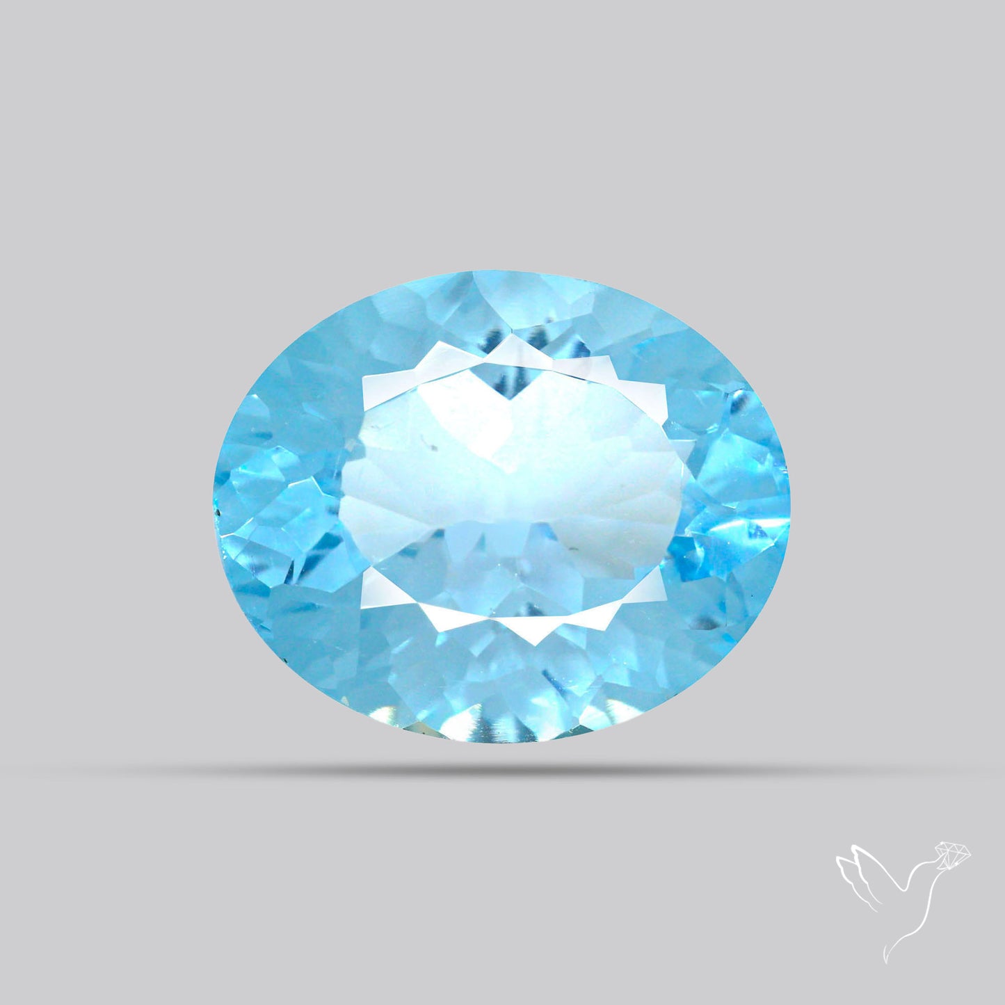 Natural Blue Topaz Concave Cut Sky Blue