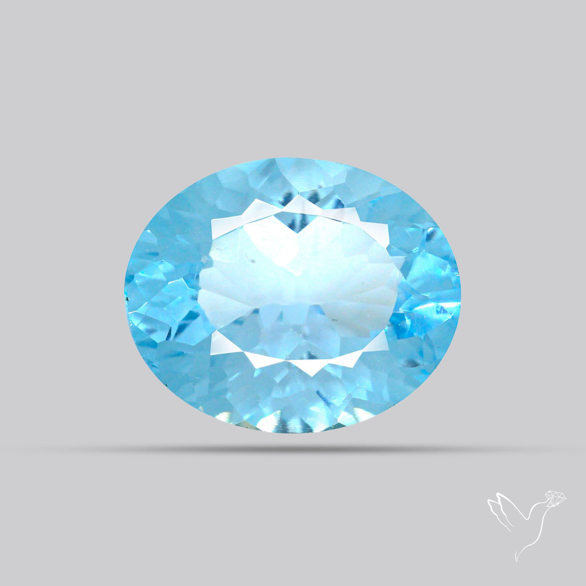Natural Blue Topaz Concave Cut Sky Blue
