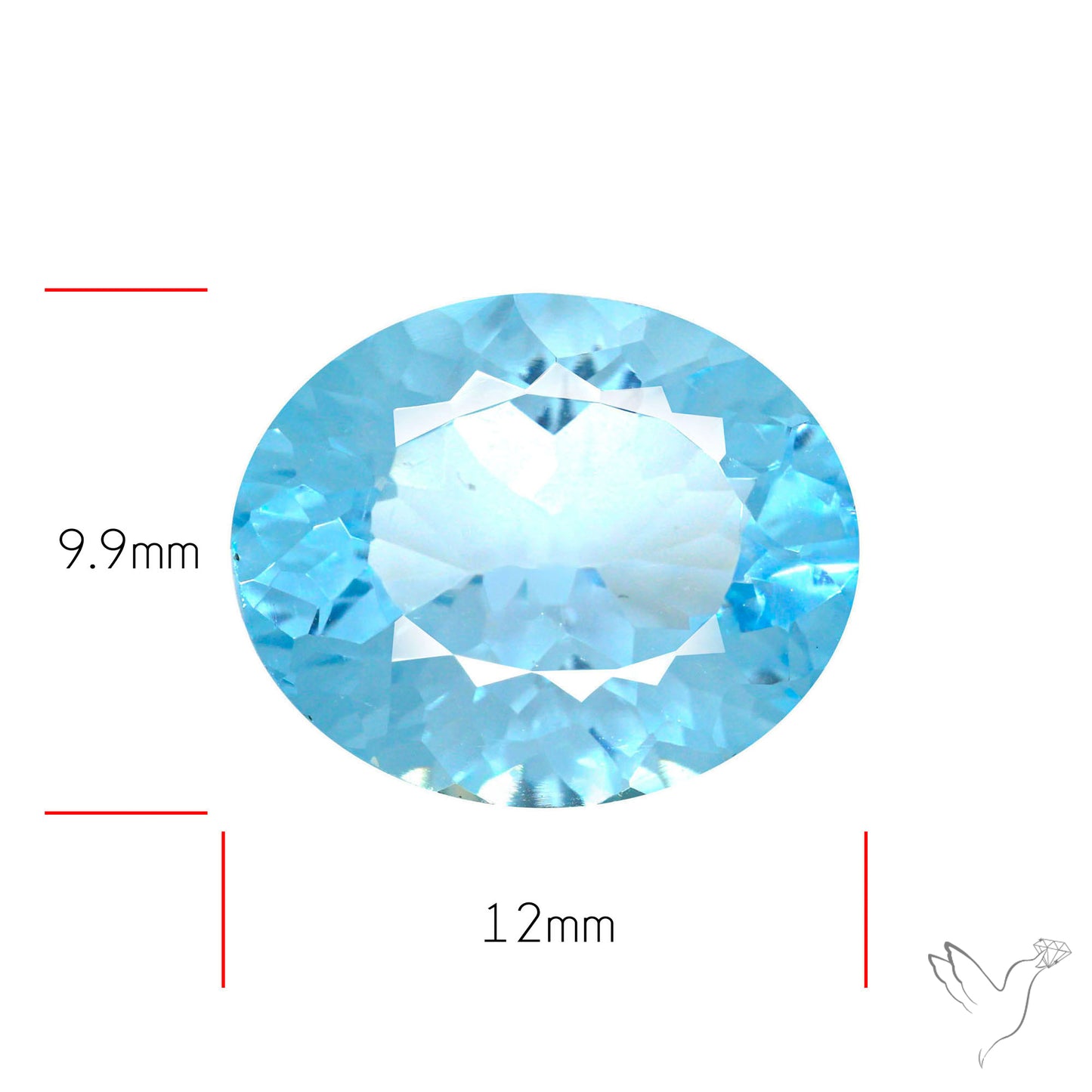 Natural Blue Topaz Concave Cut Sky Blue