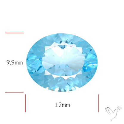 Natural Blue Topaz Concave Cut Sky Blue